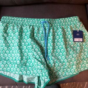 Roller Rabbit x Target 1x stamped floral Green and White Athletic Shorts NWT